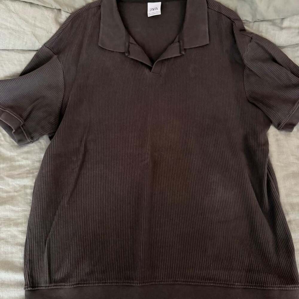 Zara Ribbed Johnny Collar Polo